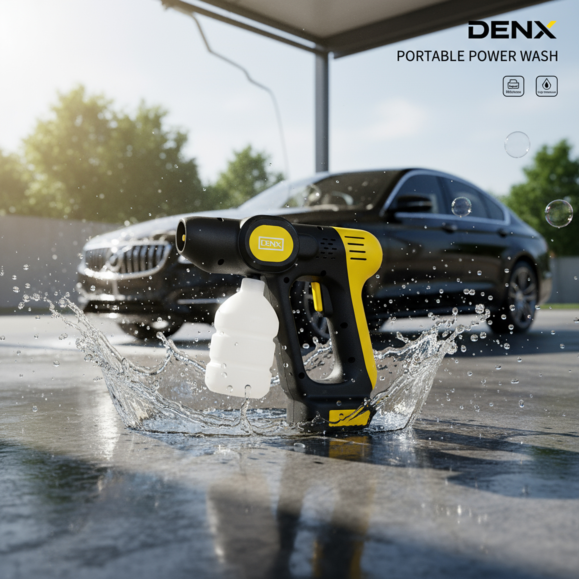 مرش غسيل السيارات بضغط عالي DENX بقوة 180W 20000 بضمان عامين - الصورة 2